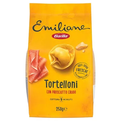 Barilla Emiliane Яичные тортеллони с сыровяленой ветчиной и сыром Пармиджано Реджано, 250 г