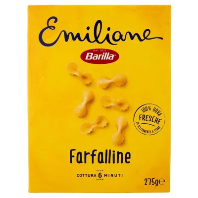 Barilla Emiliane Farfalline all'Uovo N°114, 275 g