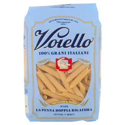 Voiello Пенна Доппия Ригатура n.152 бронзового вытягивания из 100% итальянской пшеницы, 500 г
