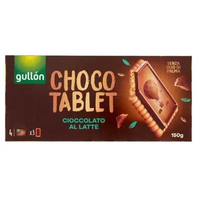 Gullón Печенье Choco Tablet с молочным шоколадом, 150 г