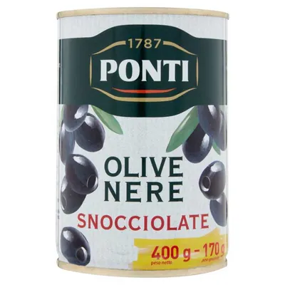 Ponti маслины черные без косточки, 500 г