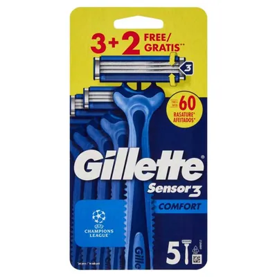 Gillette Sensor 3 Comfort Одноразовые бритвы, 3+2 шт.