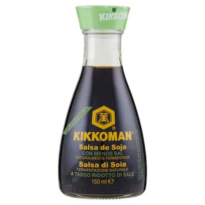 Kikkoman soy sauce with 43% less salt, 150 ml