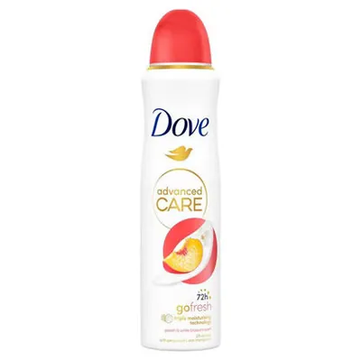 Dove Advanced Care Go Fresh Peach & White Blossom spray deodorant, 150 ml