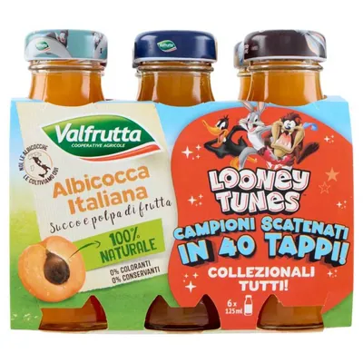 Valfrutta Italian apricot juice and pulp, 6 × 125 ml