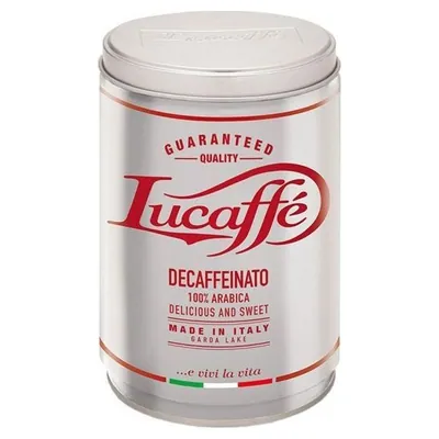 Lucaffé DECAFFEINATO Decaffeinated Coffee Beans in Tin, 250 g
