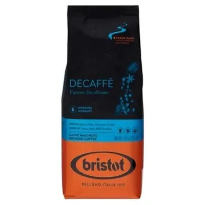 Bristot Dek decaffeinated ground coffee, 250 g