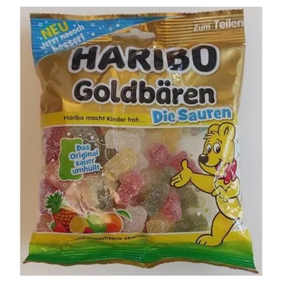 Haribo sour gummy bears Goldbären Sauer, 175 g
