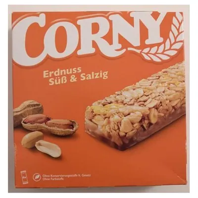 Corny sweet and salty peanut cereal bar