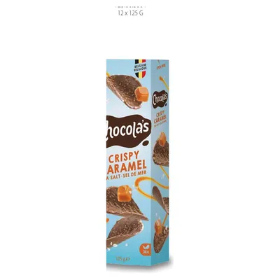 Chocola's Caramel Sea Salt fine milk chocolate curls, 125 g