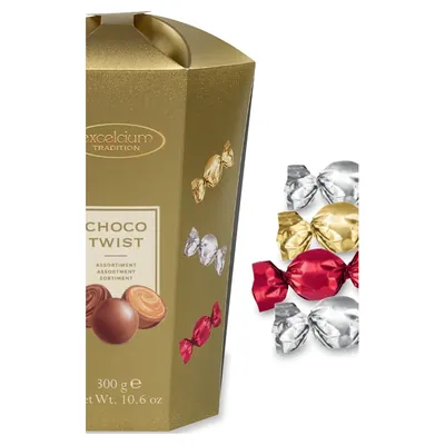 Choco Twist cocoa, caramel and hazelnut chocolates assortment, 300 g